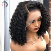 200% Desnsity Curly Bob 13x4 Lace Front Wig Human Hair