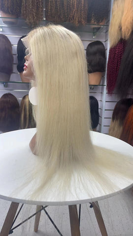 150% Density Natrual Straight #613 Blonde 13x4 Lace Front Wigs Human Hair