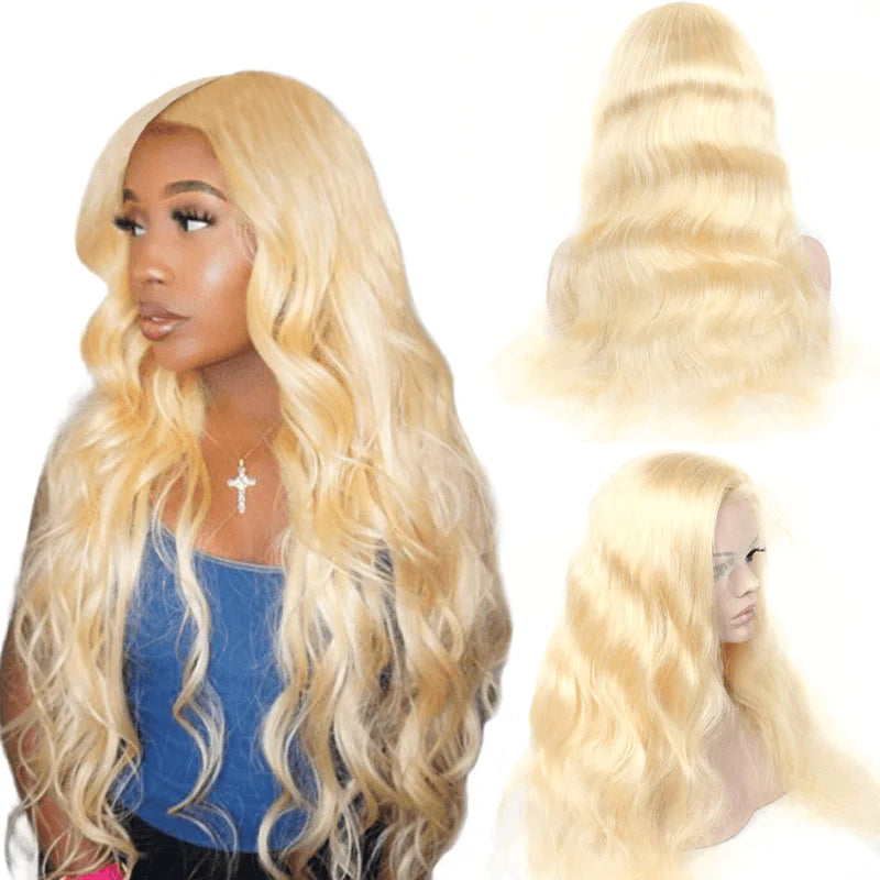 180% Density Body Wave #613 Blonde 13x4 Lace Front WigsHuman Hair