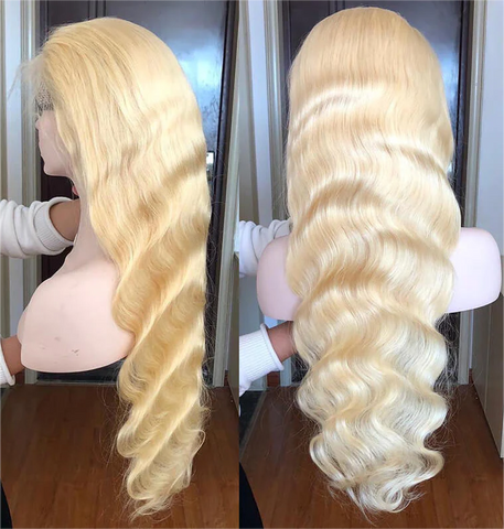 180% Density Body Wave #613 Blonde 13x4 Lace Front WigsHuman Hair