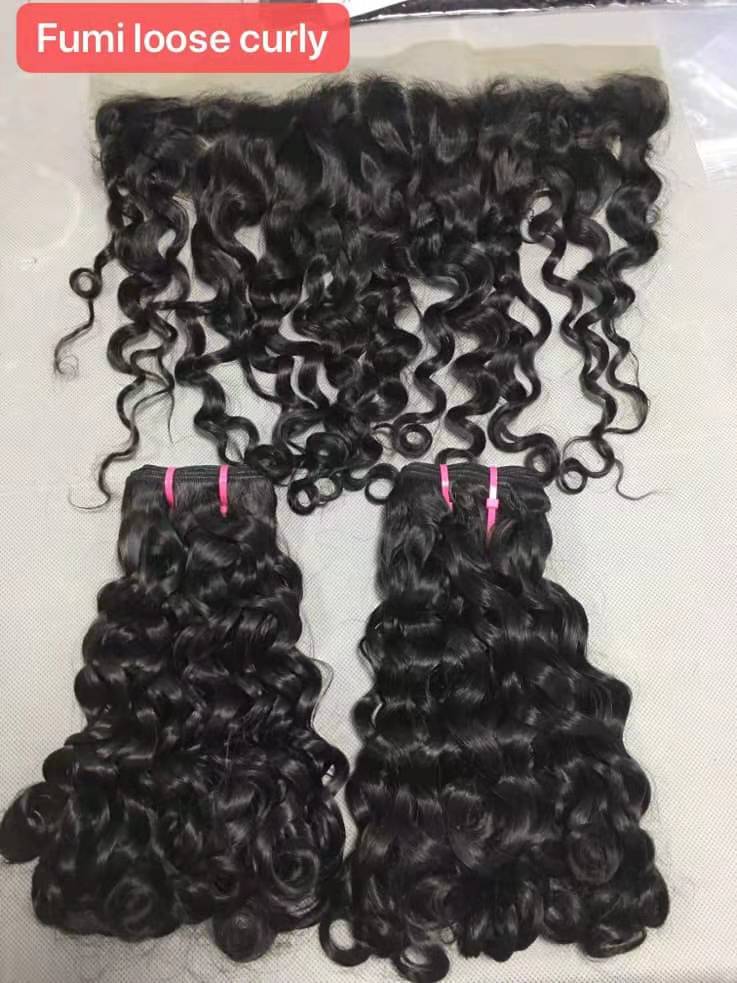 Loose curly  100%Human Hair Bundles（Free shipping for three or more items）