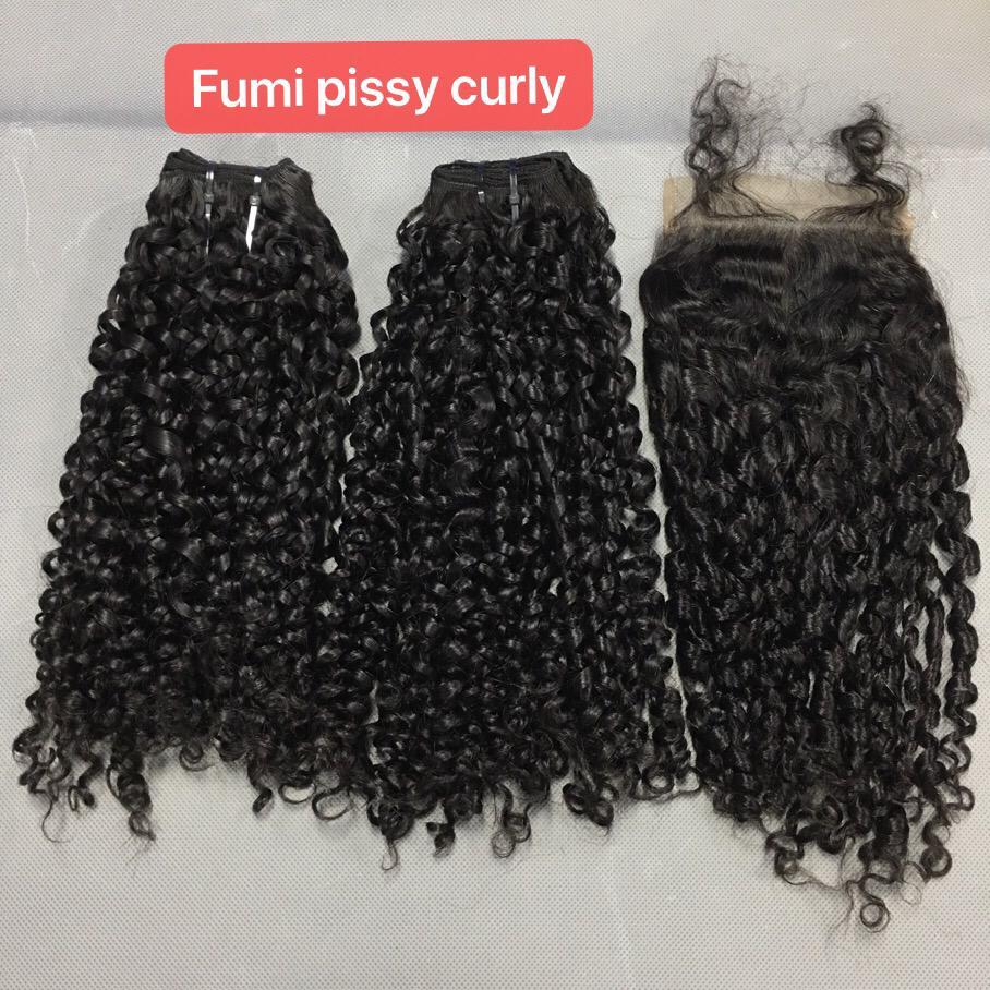 Pissy curly  100%Human Hair Bundles（Free shipping for three or more items）