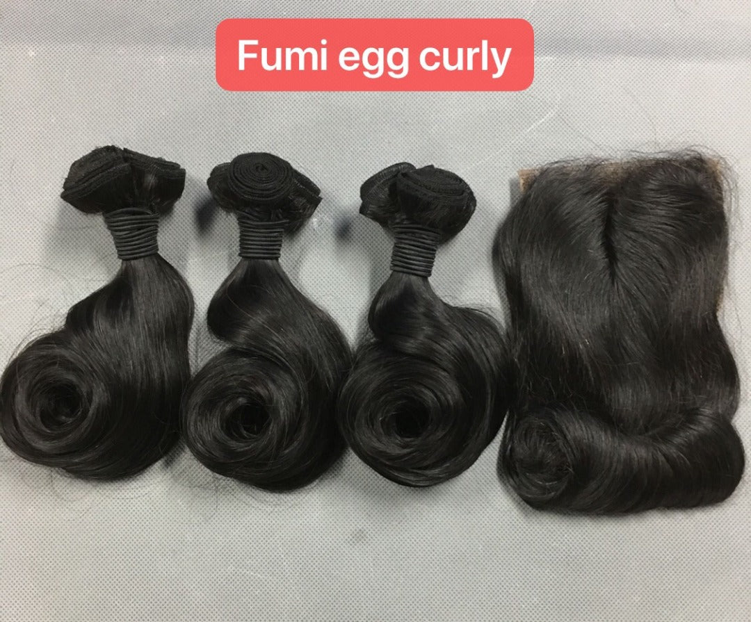 Egg curly  100%Human Hair Bundles（Free shipping for three or more items）